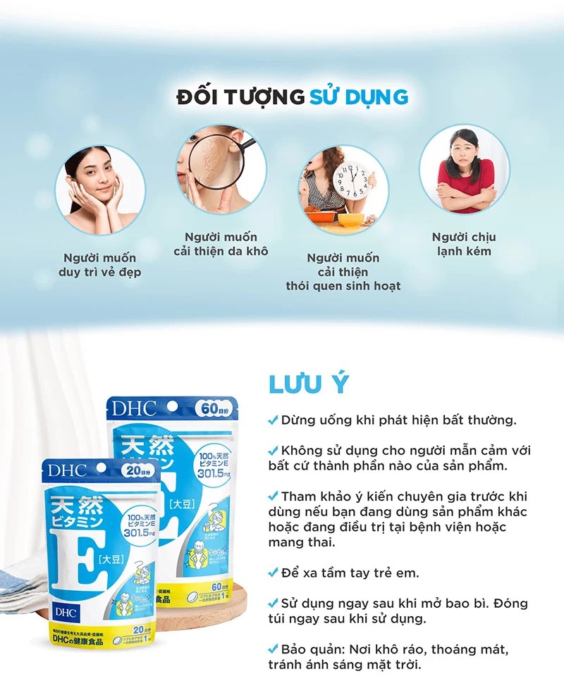 Các tác dụng có trong Viên Uống Bổ Sung Vitamin E DHC