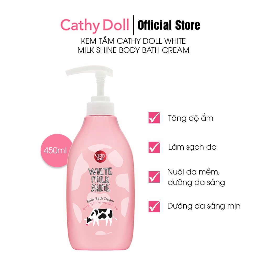 Sữa Tắm Sữa Bò Trắng Da Cathy Doll White Milk Shine Body Bath Cream giúp duy trì độ ẩm và sự căng mọng, tươi trẻ của làn da