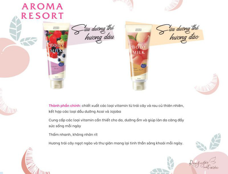 Sữa Dưỡng Thể Aroma Resort Kracie Hương Dâu cung cấp độ ẩm và nuôi dưỡng da hoàn hảo