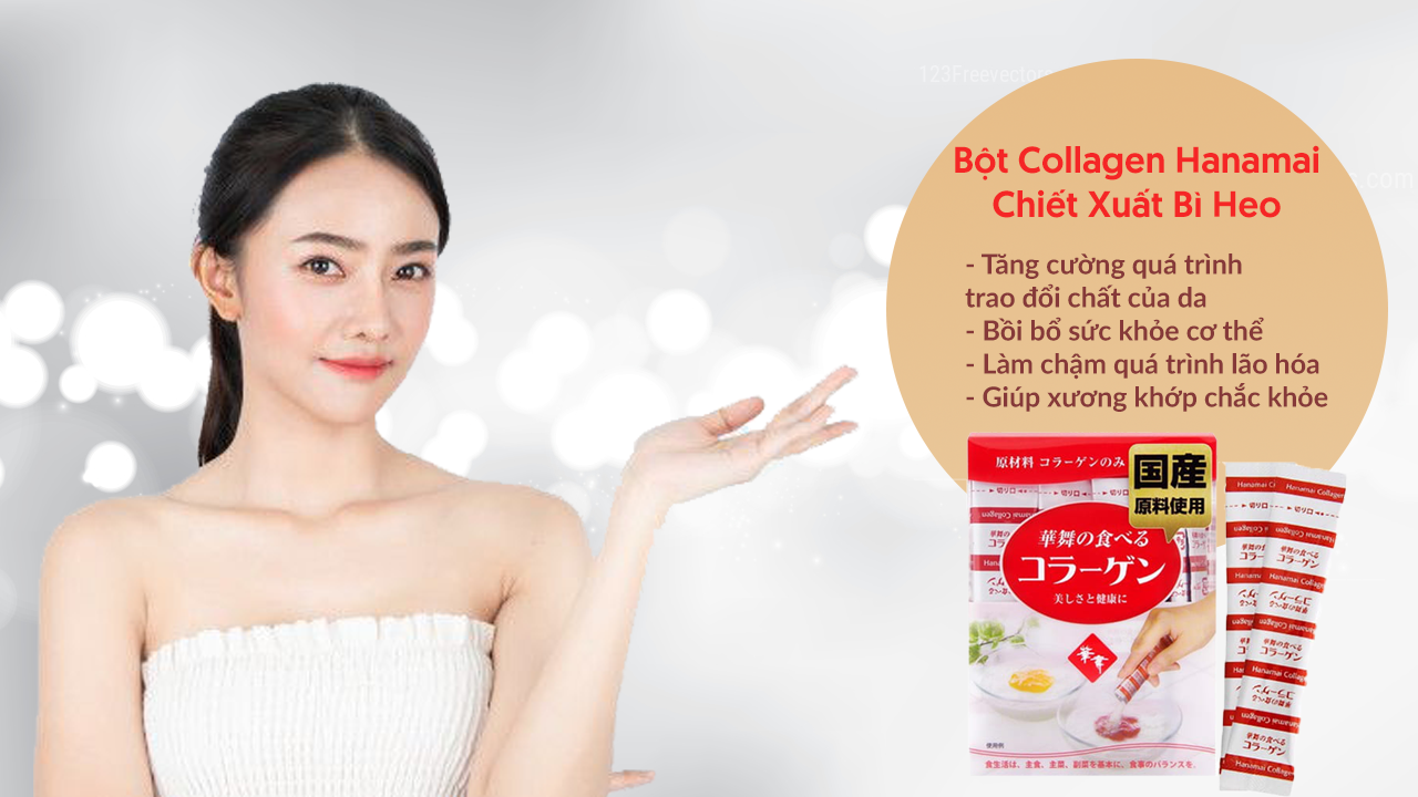 Công dụng của sản phẩm Bột Collagen HANAMAI Chiết Xuất Bì Heo