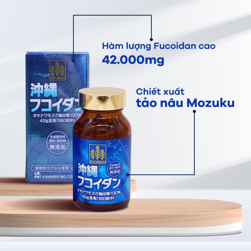 Viên Uống Tảo Phòng Chống Ung Thư KANEHIDE Fucoidan Okinawa được chiết xuất từ tảo nâu Mozuku