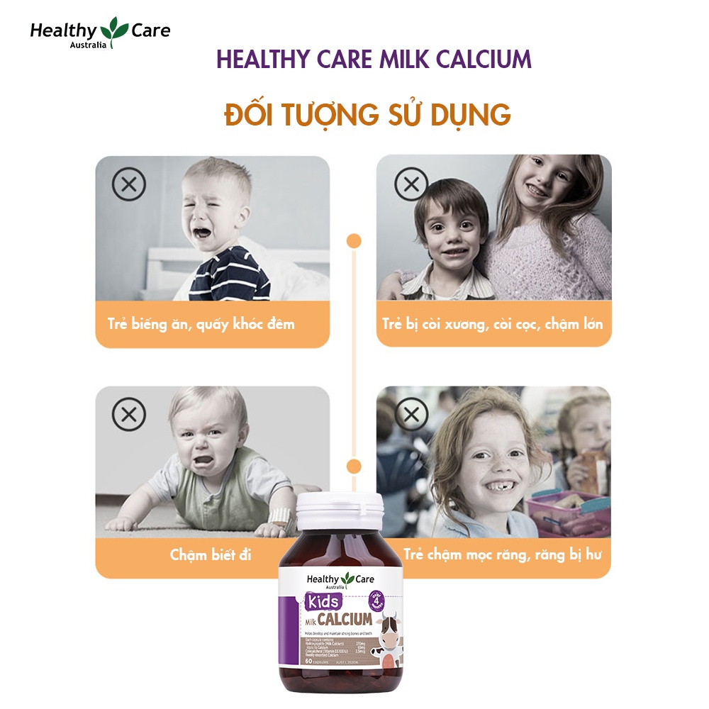 Đối tượng nên sử dụng sản phẩm Viên Uống Canxi Sữa Healthy Care Milk Calcium