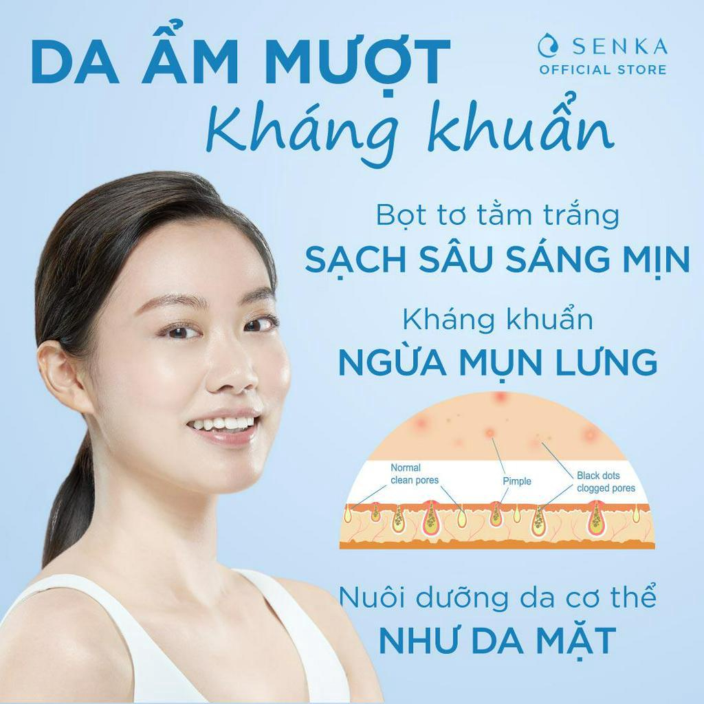 Senka Perfect Bubble For Body Floral+ giúp loại bỏ mồ hôi, bụi bẩn và mùi cơ thể nhanh chóng