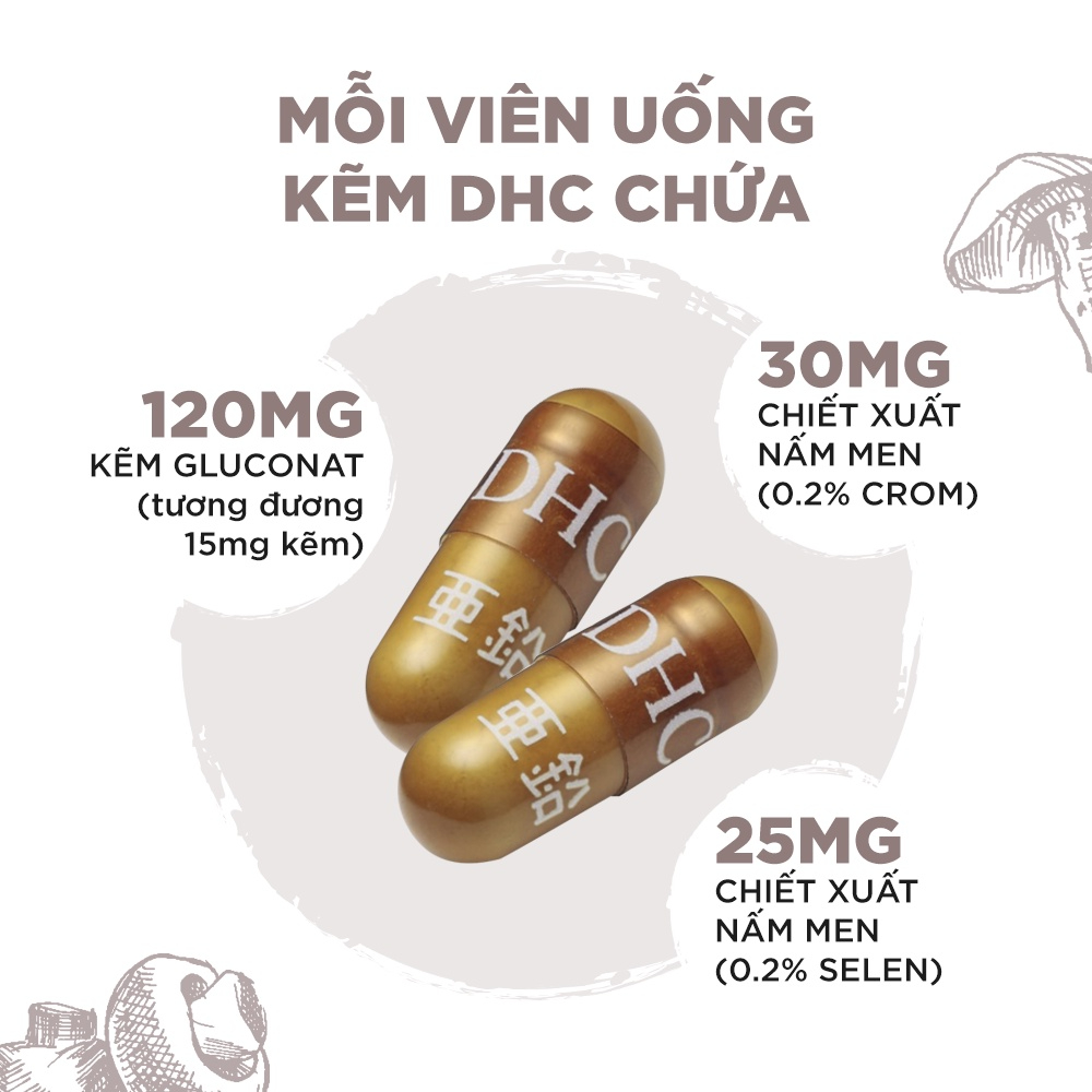 Viên Uống Bổ Sung Kẽm DHC ZINC thúc đẩy quá trình trao đổi chất, bảo vệ sức khỏe cơ thể