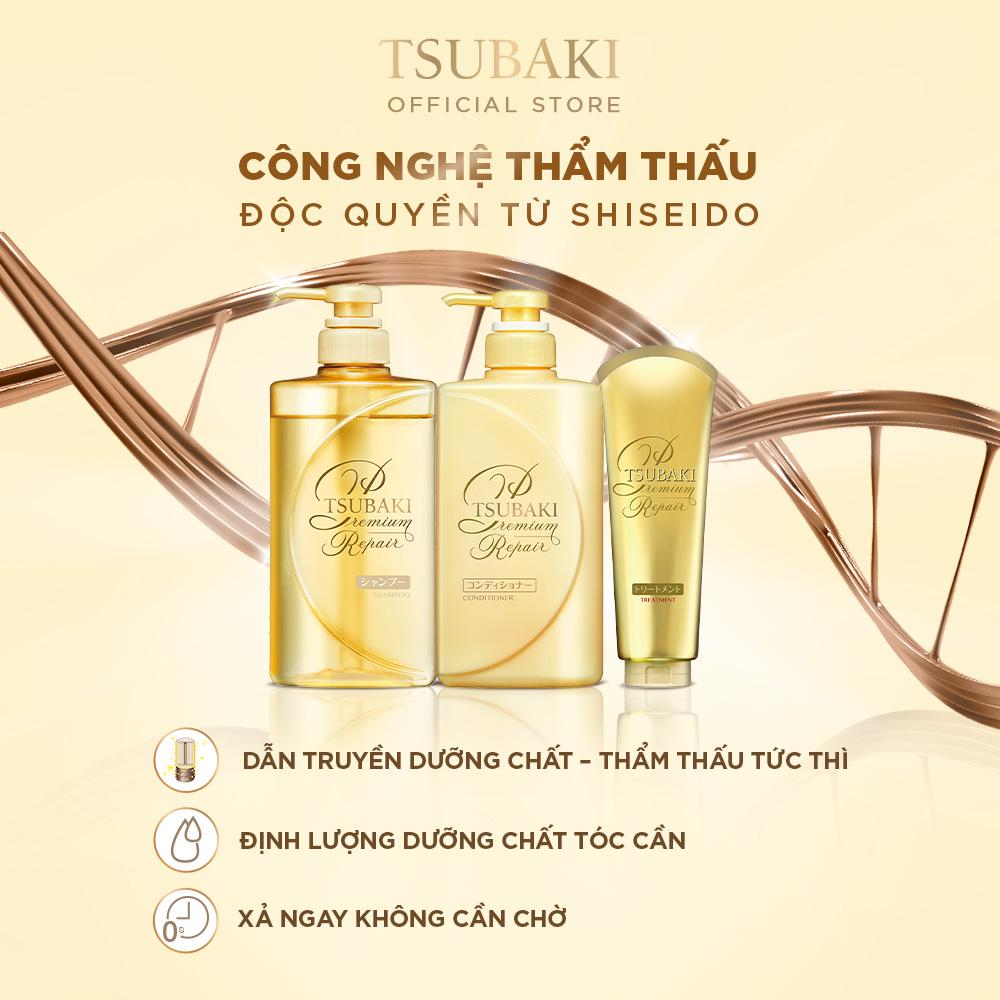 Tsubaki Premium Repair Shampoo khép và khoá chặt dưỡng chất nuôi dưỡng bên trong tóc, giúp tóc chắc khỏe
