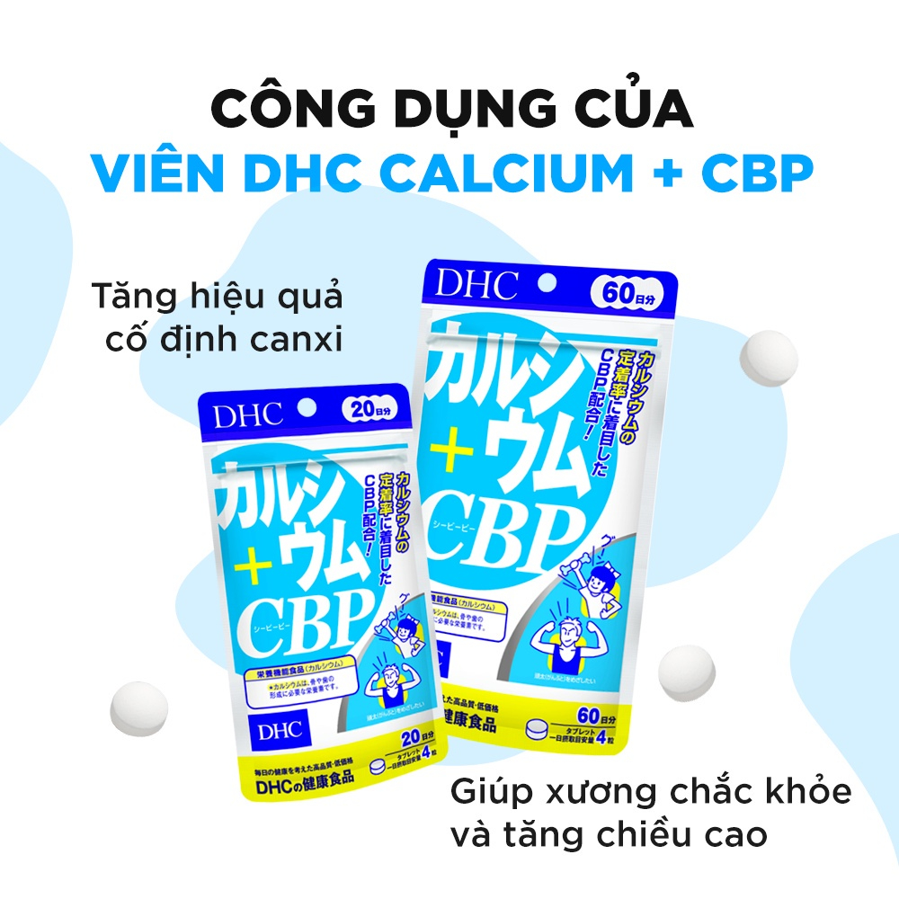 Viên Uống Bổ Sung Canxi Calcium + CBP DHC giúp loại trừ nguy cơ loãng xương và thoái hóa xương khớp