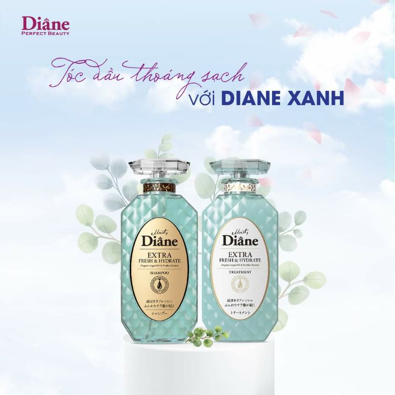 Bộ đôi Dầu Gội và Dầu Xả Moist Diane Extra Fresh & Hydrate