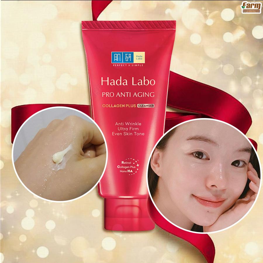 Hada Labo Pro Anti Aging Cleanser giúp rửa sạch lớp tế bào chết, bụi bẫn, bã nhờn