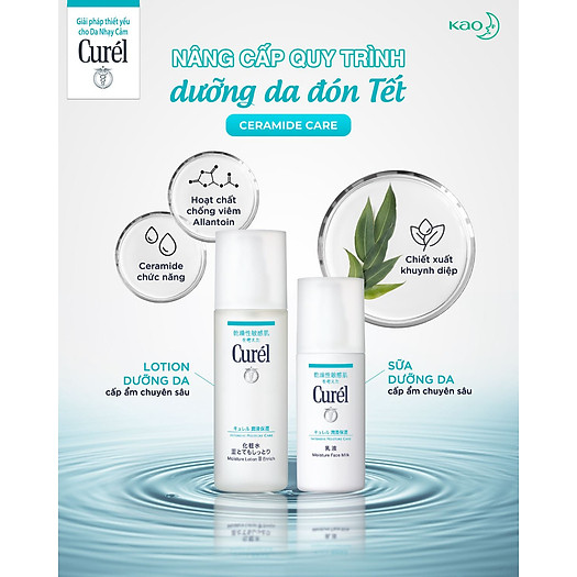 Curél Intensive Moisture Care Facial Lotion Enrich bổ sung độ ẩm, giúp dưỡng ẩm tự nhiên, cân bằng lại độ pH cho làn da