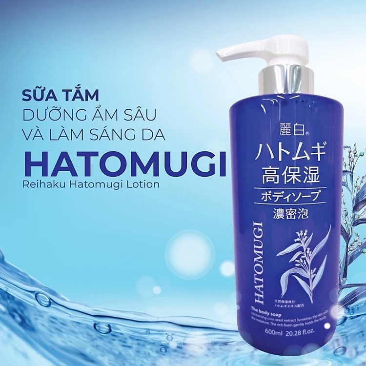 Sữa Tắm Dưỡng Ẩm Chuyên Sâu & Trắng Da Hatomugi Reihaku Moisture Rich Body Soap