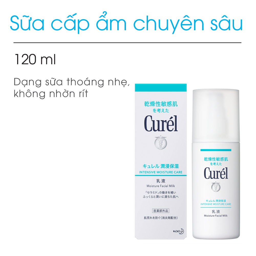 Sữa Dưỡng Da Curél Intensive Moisture Care Moisture Facial Milk Cấp Ẩm Chuyên Sâu