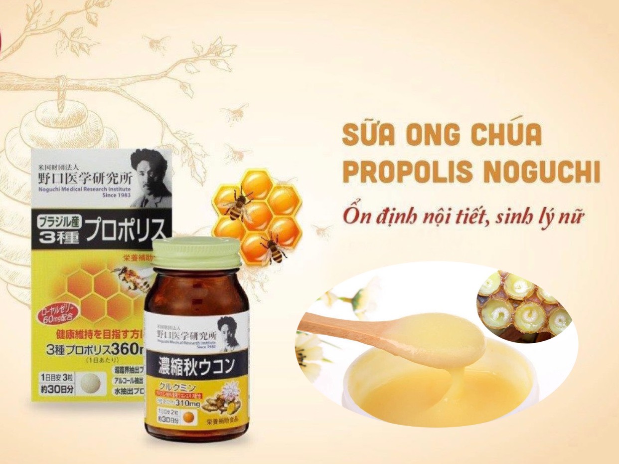 NOGUCHI - Viên Uống Tinh Sáp Keo Ong Kết Hợp Sữa Ong Chúa Propolis