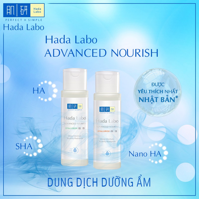 Hada Labo Advanced Nourish Hyaluron Lotion có khả năng thấm sâu vào da, bổ sung lượng nước cần thiết cho lớp biều bì