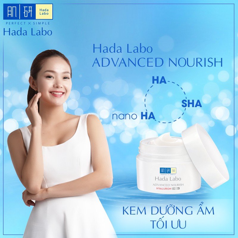 Hada Labo Advanced Nourish Hyaluron Cream siêu mịn, thẩm thấu nhanh trên da, không nhờn rít