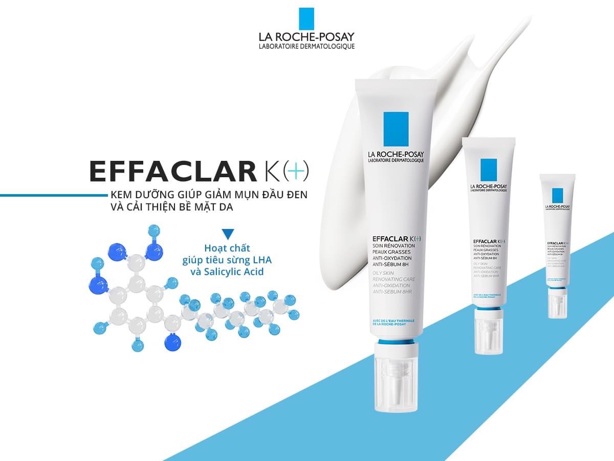 La Roche-Posay Effaclar K+ thẩm thấu nhanh chóng vào da không gây cảm giác bết dính