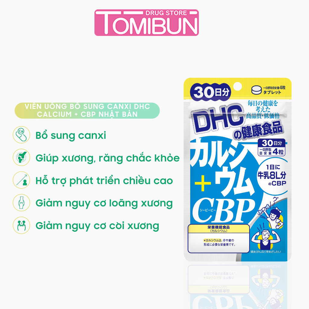 Viên Uống Bổ Sung Canxi Calcium + CBP DHC giúp loại trừ nguy cơ loãng xương và thoái hóa xương khớp