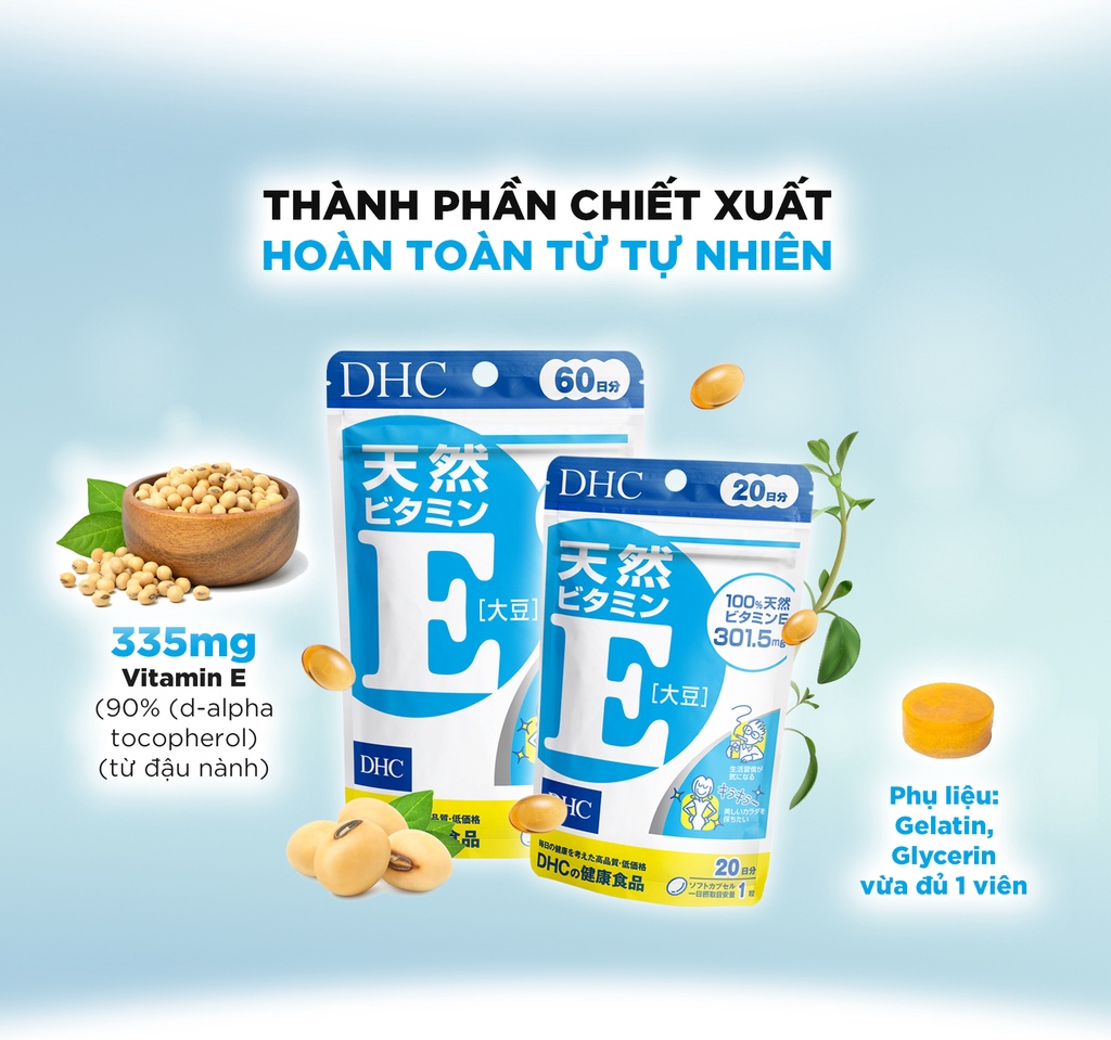 Thành phần có trong Viên Uống Bổ Sung Vitamin E DHC