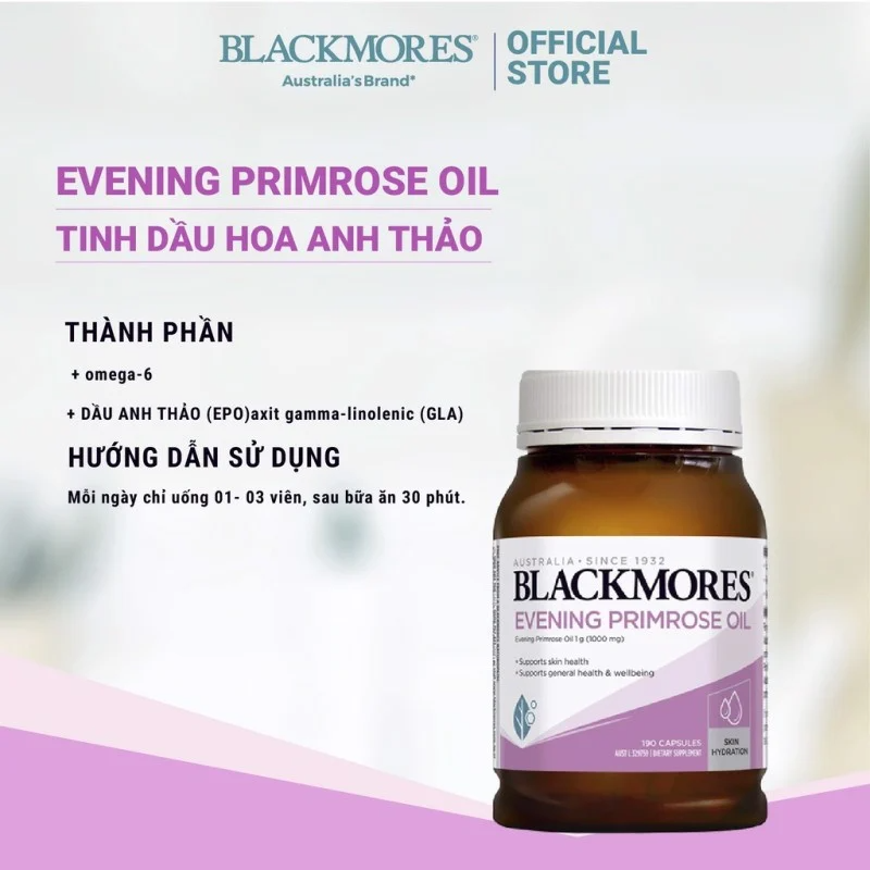 Thành phần có trong Viên Uống Tinh Dầu Hoa Anh Thảo Blackmores Evening Primrose Oil