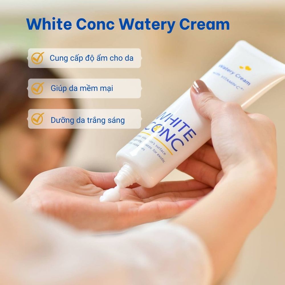 Kem Dưỡng Trắng Da White Conc Watery Cream hỗ trợ mang lại làn da căng mịn, mềm mại