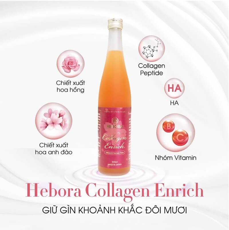 Collagen Enrich Hebora giúp giữ ẩm cho làn da mềm mại