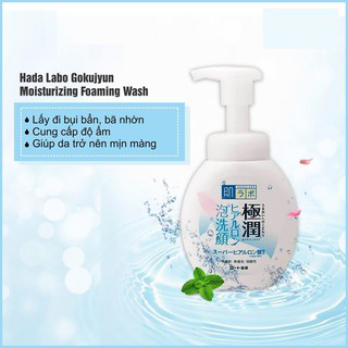 Hada Labo Gokujyun Foaming Cleanser giúp da sạch sâu và dịu nhẹ với da mặt
