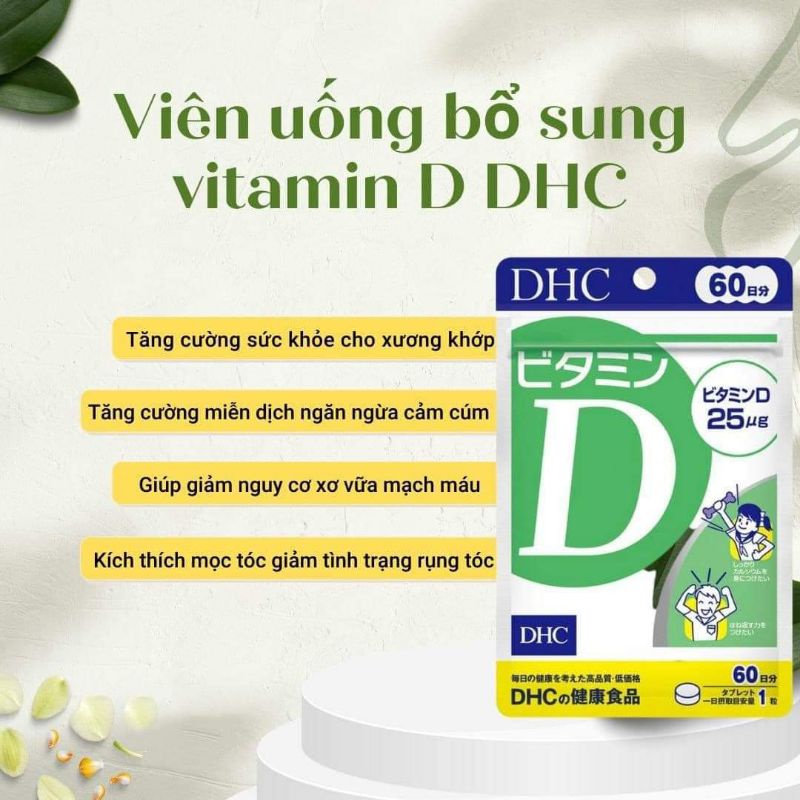 Các công dụng của Viên Uống DHC Bổ Sung Vitamin D