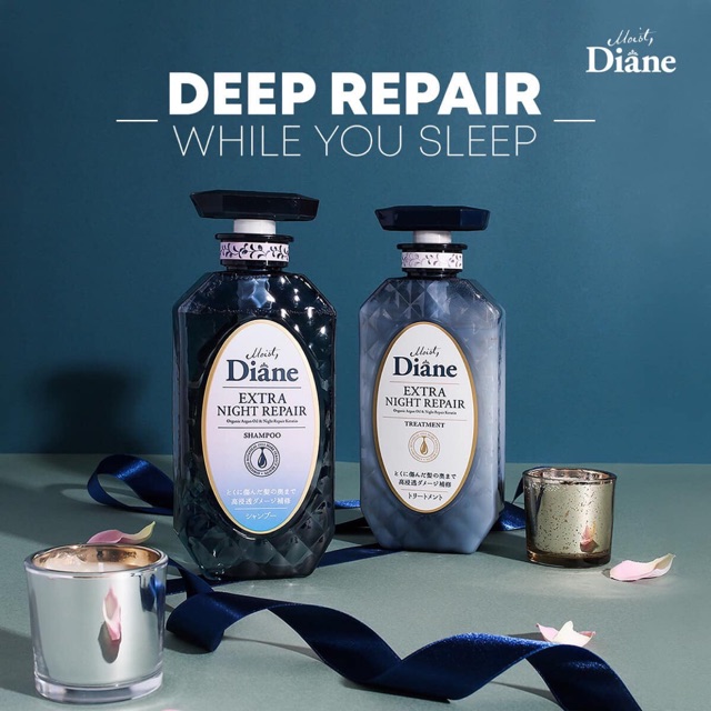 Dầu Gội Ngăn Ngừa Lão Hóa Tóc Moist Diane Extra Night Repair hỗ trợ bảo vệ tóc và da đầu khỏi môi trường, hóa chất