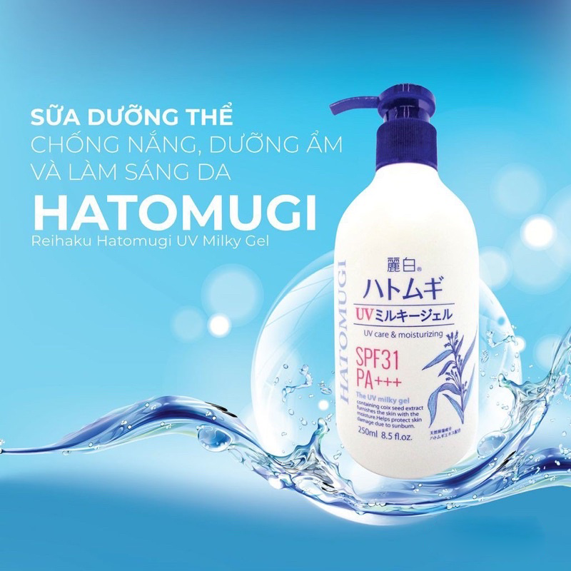 Sữa Dưỡng Thể Và Chống Nắng Hatomugi Hạt Ý Dĩ SPF31 PA+++