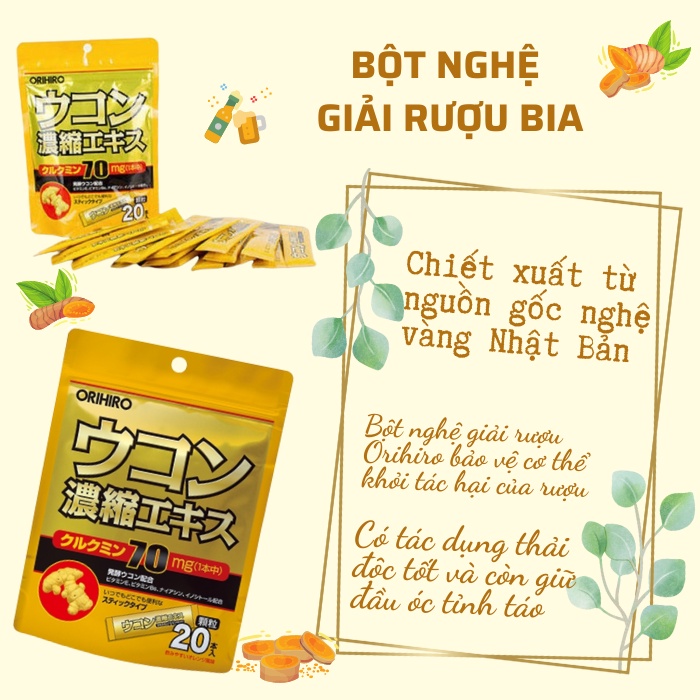 ORIHIRO - Bột Nghệ Giải Rượu