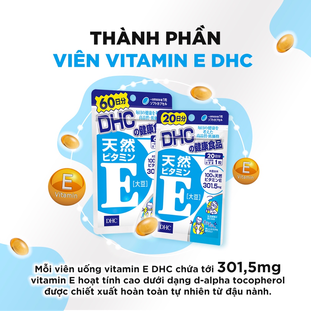 Thành phần có trong Viên Uống Bổ Sung Vitamin E DHC
