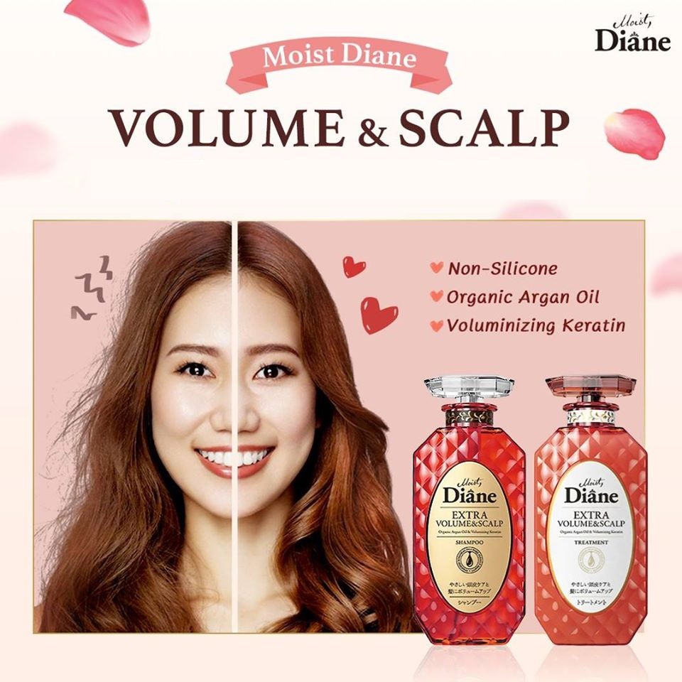 Moist Diane Extra Volume & Scalp giúp làm đầy sợi tóc một cách tự nhiên, đánh bay gàu và làm sạch da đầu