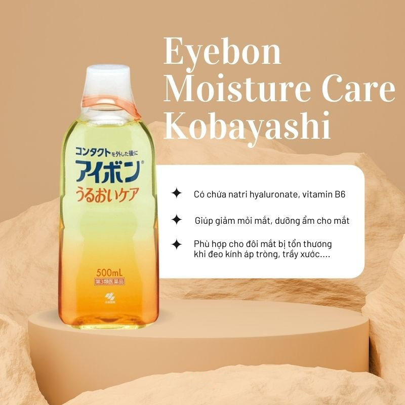 Nước Rửa Mắt Eyebon Moisture Care giúp giảm mỏi và dưỡng ẩm cho mắt