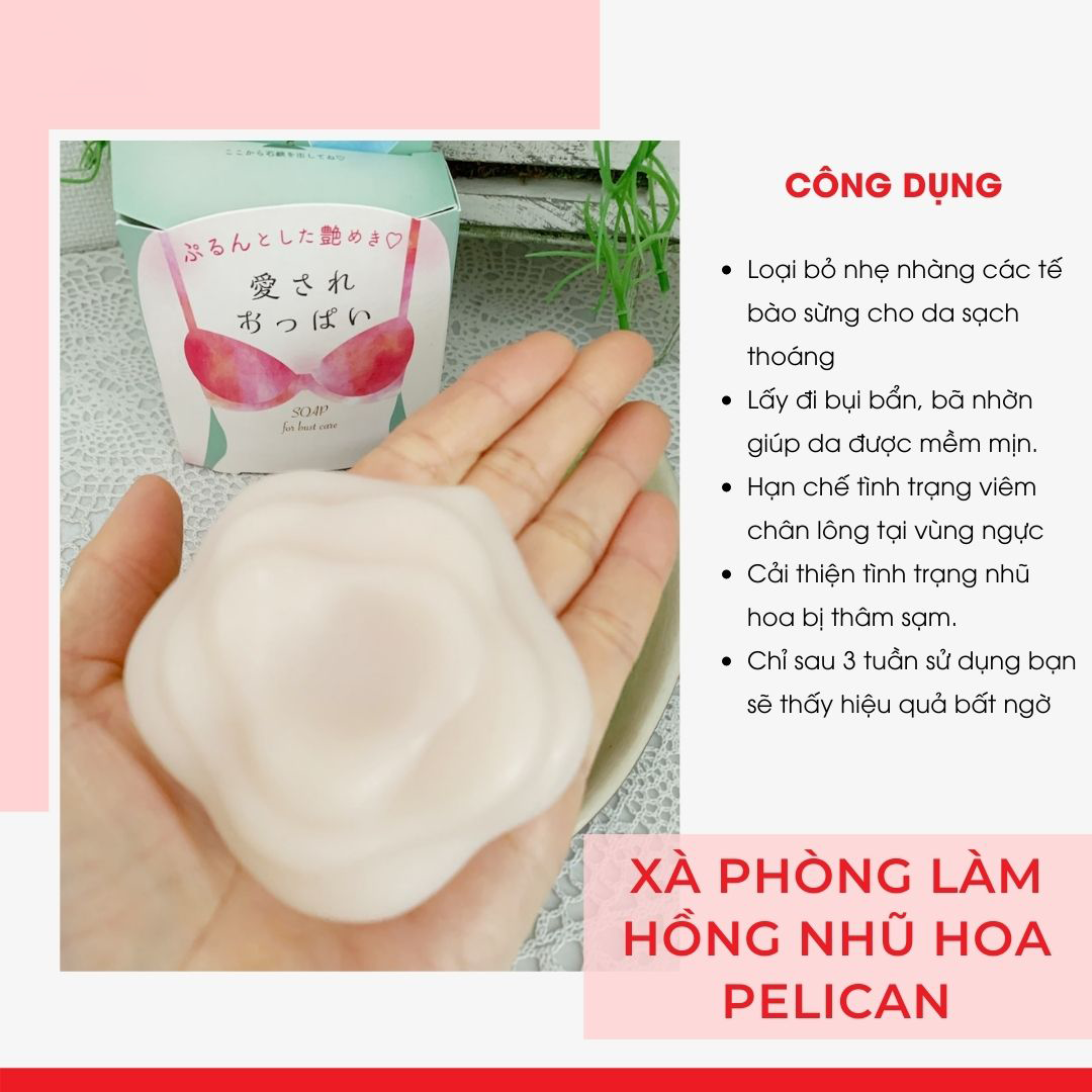Pelican Soap For Bust Care giúp cung cấp độ ẩm, ngăn ngừa hình thành các nếp nhăn trên da