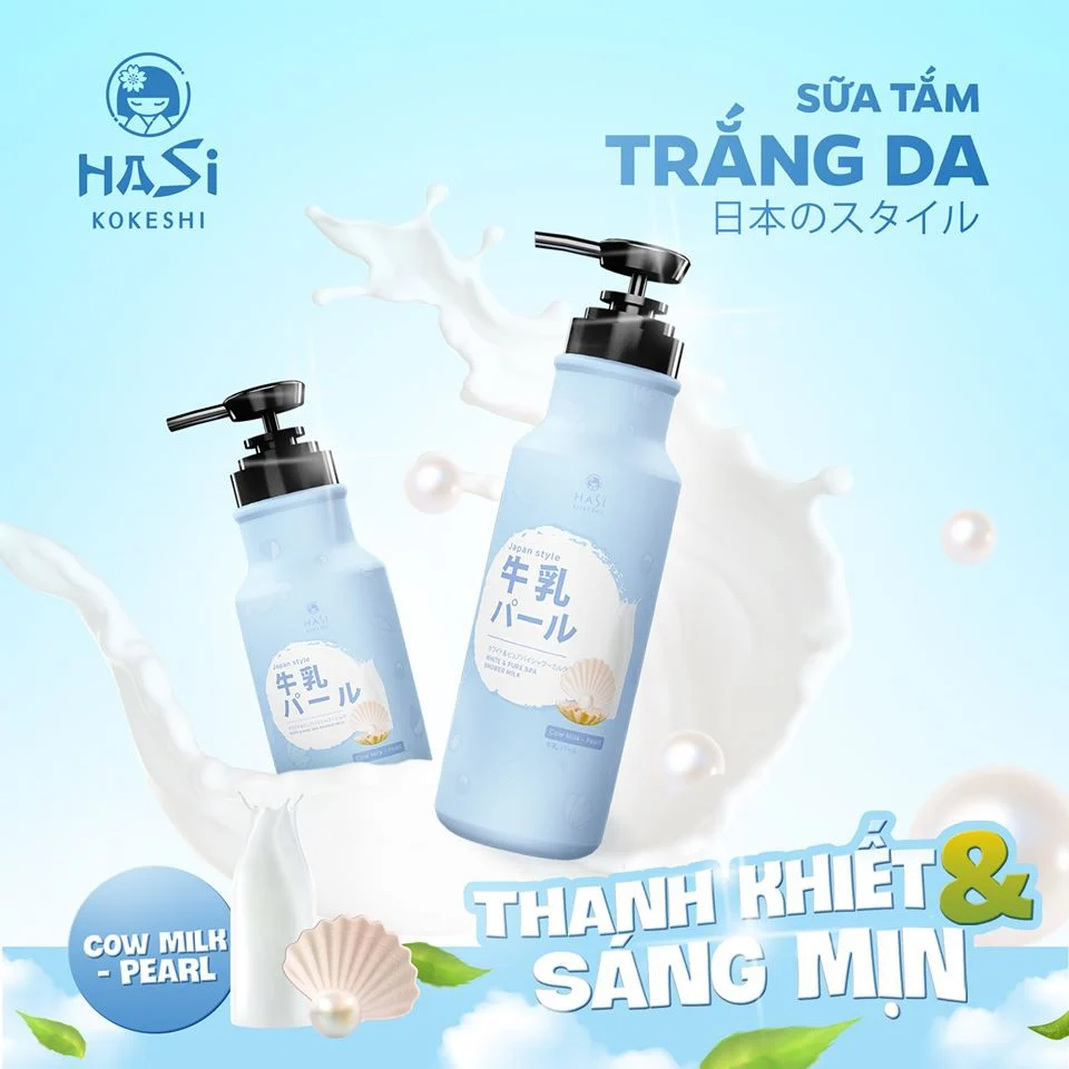 Hasi Kokeshi Cow Milk & Pearl Extract giúp bổ sung các khoáng chất cần thiết giúp tái tạo da, dưỡng da mịn màng và rạng rỡ