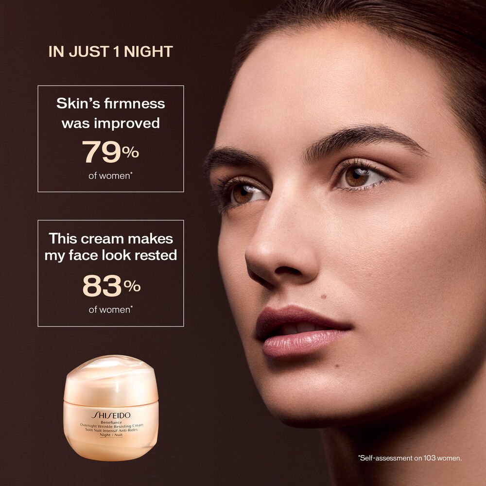 Kem dưỡng ban đêm Shiseido Benefiance Wrinkle Smoothing Cream giúp hạn chế sự hình thành nếp nhăn, chân chim trên da