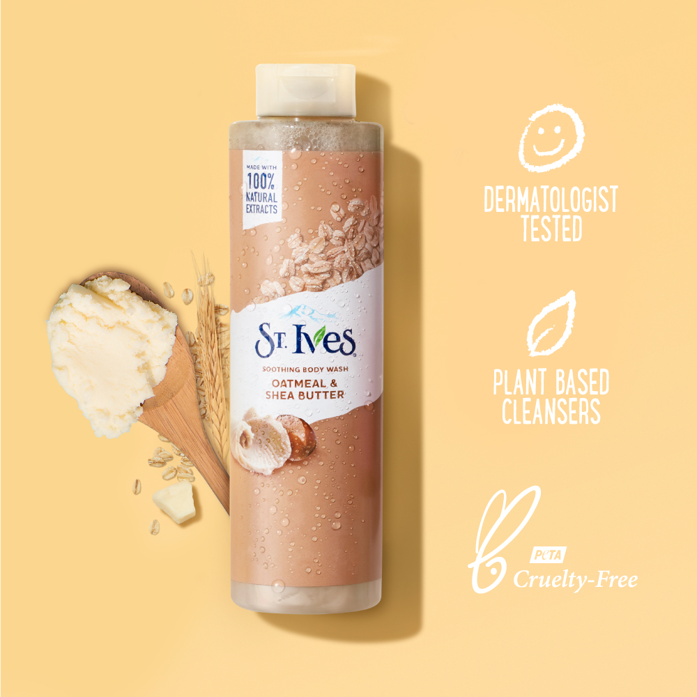 St.Ives Oatmeal & Shea Butter Body Wash hỗ trợ tăng cường dưỡng da ẩm mượt