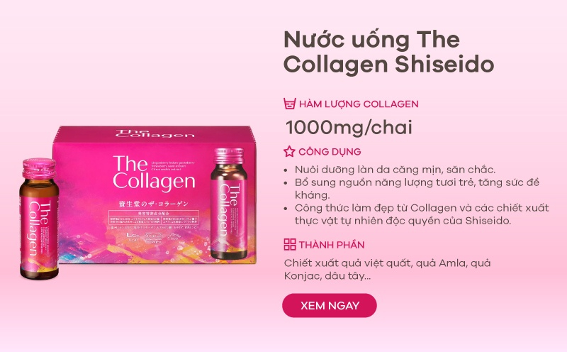 Nước Uống Đẹp Da The Collagen SHISEIDO hỗ trợ nuôi dưỡng làn da căng mịn, săn chắc