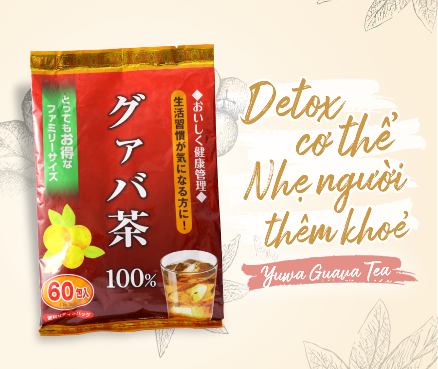 Trà Lá Ổi Yuwa Guava Tea hỗ trợ tiêu hóa, tiêu diệt vi khuẩn gây hại