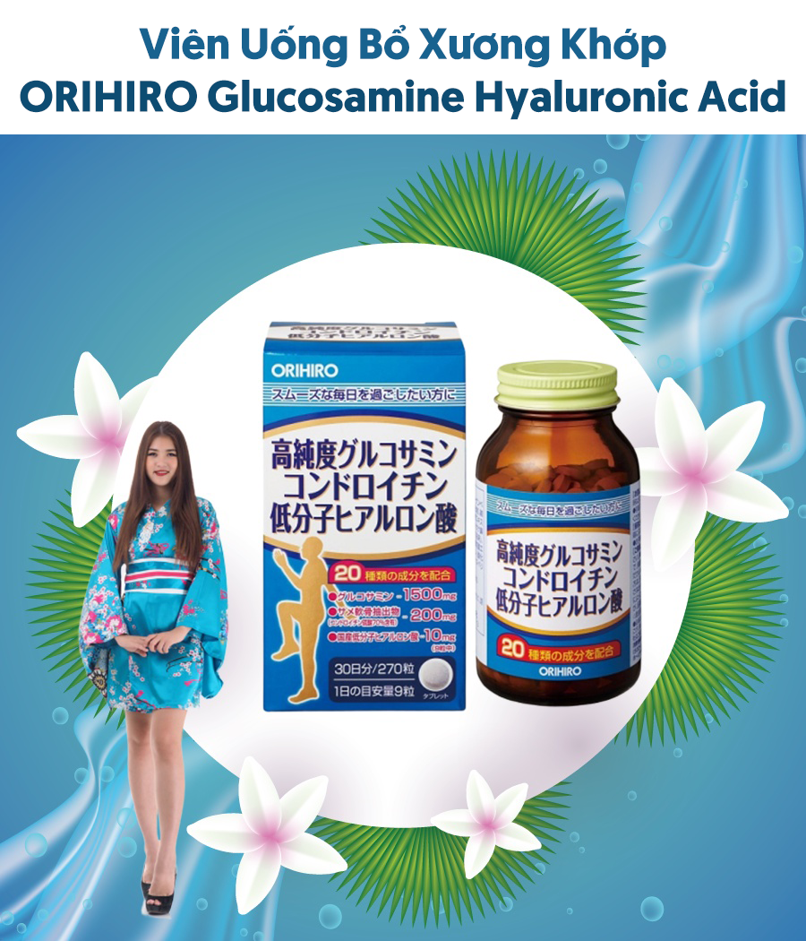 Viên Uống Bổ Xương Khớp Glucosamine Orihiro Hyaluronic Acid