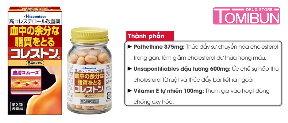 Thành phần có trong Viên Uống Giảm Mỡ Máu Cholesterol Hisamitsu