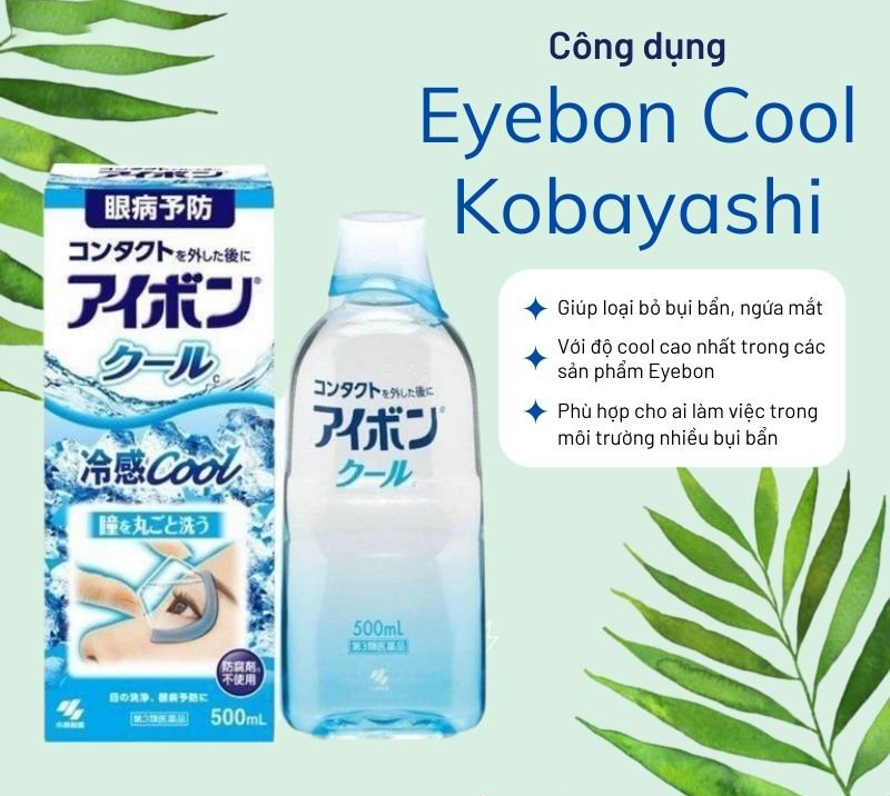 Nước Rửa Mắt Eyebon Cool giúp loại bỏ bụi bẩn, ngứa mắt với độ Cool cao nhất trong các sản phẩm Eyebon