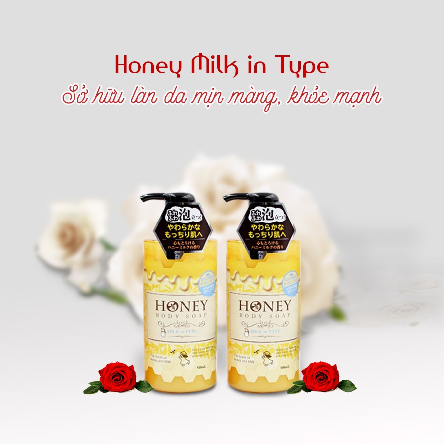 Sữa Tắm Honey Milk Dưỡng Ẩm, Làm Mịn Da DaiichiSekken Honey Body Soap Milk in Type