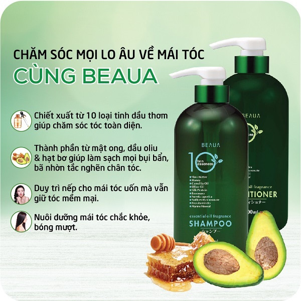 Dầu Gội Phục Hồi Dưỡng Tóc 10 Loại Tinh Chất Kumano Beaua hỗ trợ chăm sóc da đầu khỏe mạnh, giảm gàu hiệu quả