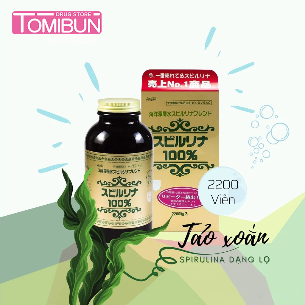 Viên Uống Tảo Xoắn Japan Algae Spirulina Nhật Bản