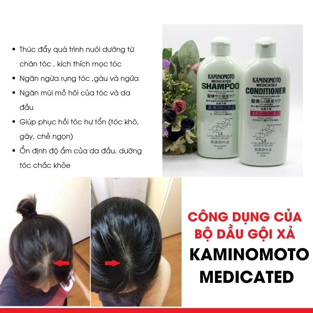 Dầu Xả Kích Thích Mọc Tóc Kaminomoto Medicated loại bỏ nhanh chóng lượng dầu và bã nhờn dư thừa nằm trên da đầu