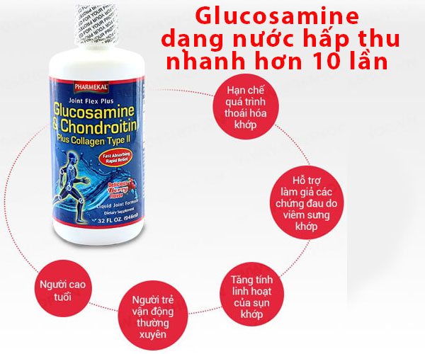 Nước Uống Hỗ Trợ Điều Trị Xương Khớp Joint Flex Plus Glucosamine & Chondroitin hỗ trợ bảo vệ chống lại sự suy thoái của sụn