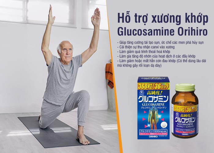 Viên Uống Orihiro Glucosamine Bổ Xương Khớp giúp ức chế và làm chậm quá trình thoái hóa khớp