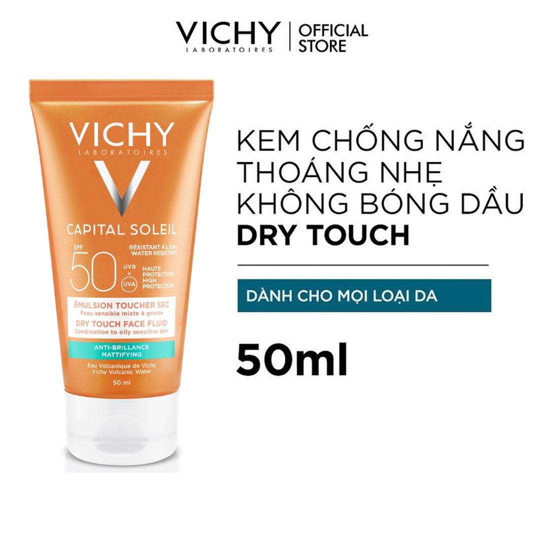 Kem Chống Nắng Không Gây Nhờn Rít Vichy Ideal Soleil Dry Touch SPF 50