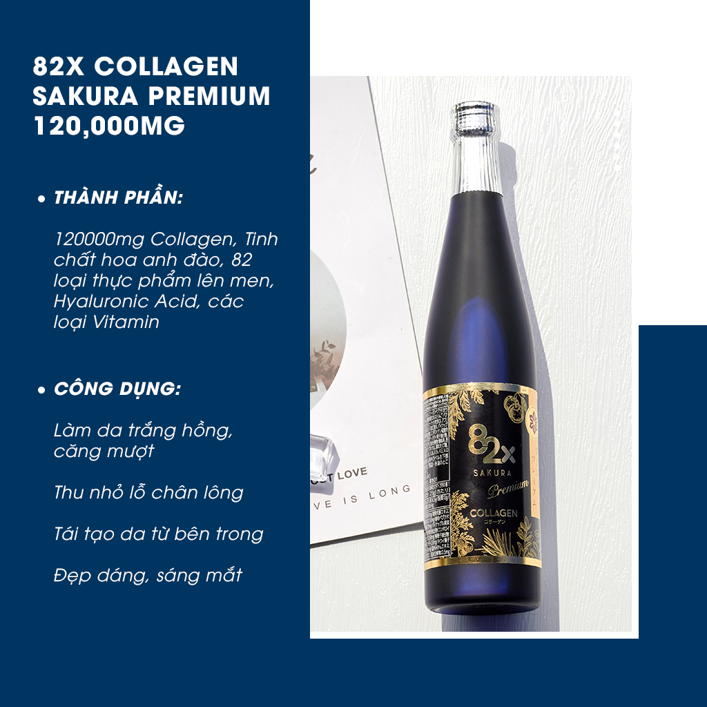 Sản phẩm Nước Uống Tinh Chất Nhau Thai Collagen 82x Sakura Premium đến từ Nhật Bản