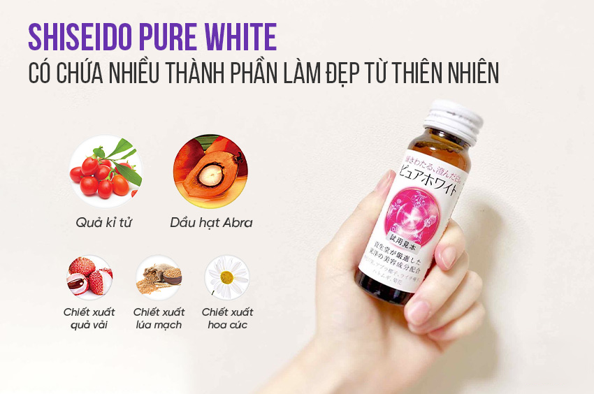 Thành phần có trong Nước Uống Collagen Pure White Trắng Da, Trị Nám SHISEIDO